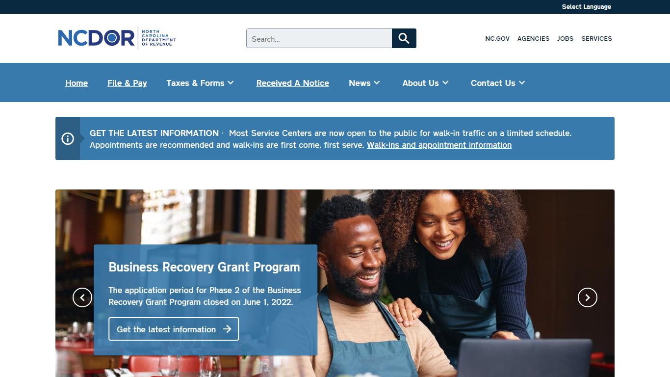 Home Page | NCDOR